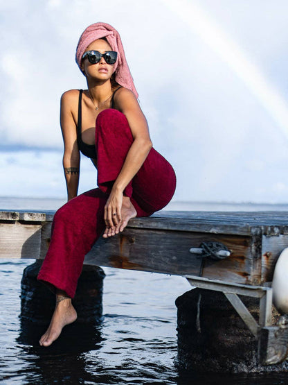 Simone Fan Terry Pants, RUBY