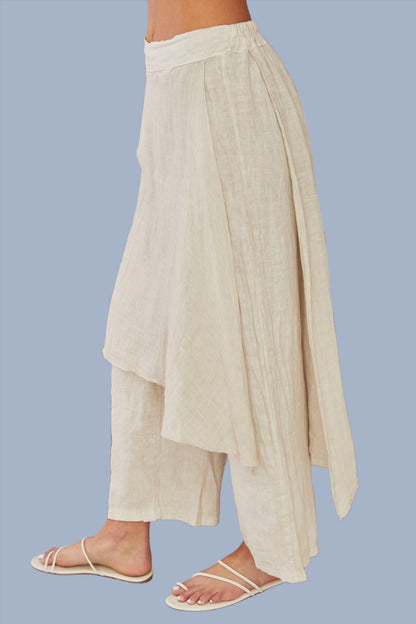 Wide Linen Monk Pants