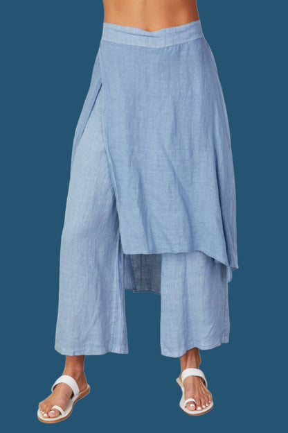Wide Linen Monk Pants