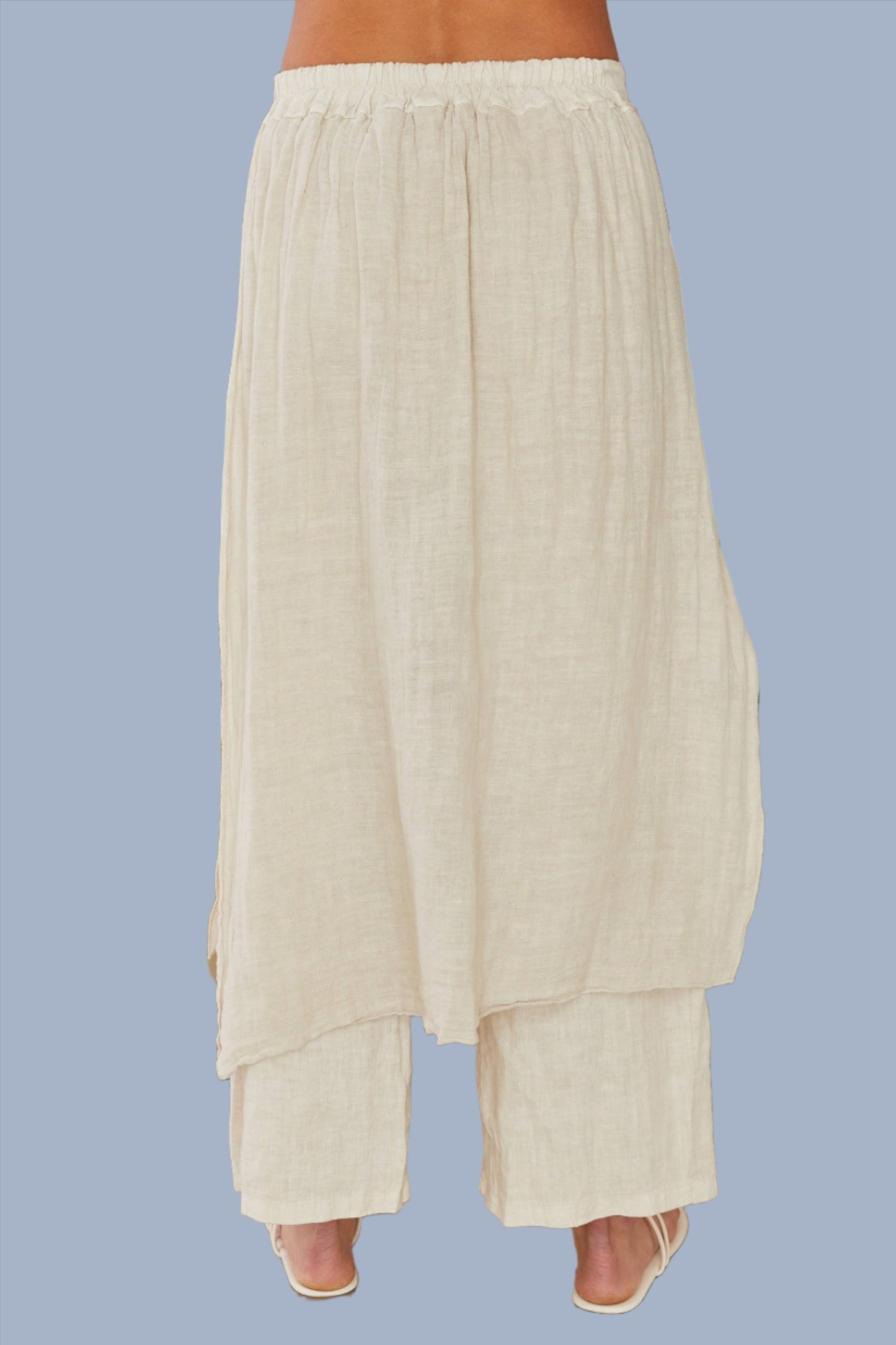 Wide Linen Monk Pants