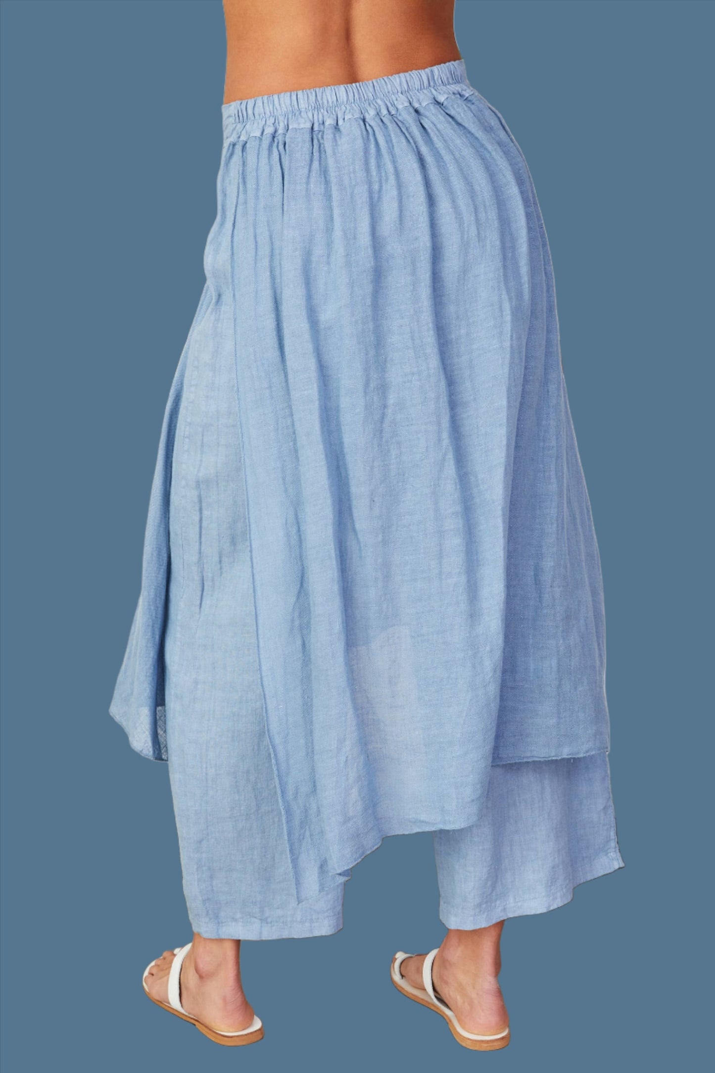 Wide Linen Monk Pants