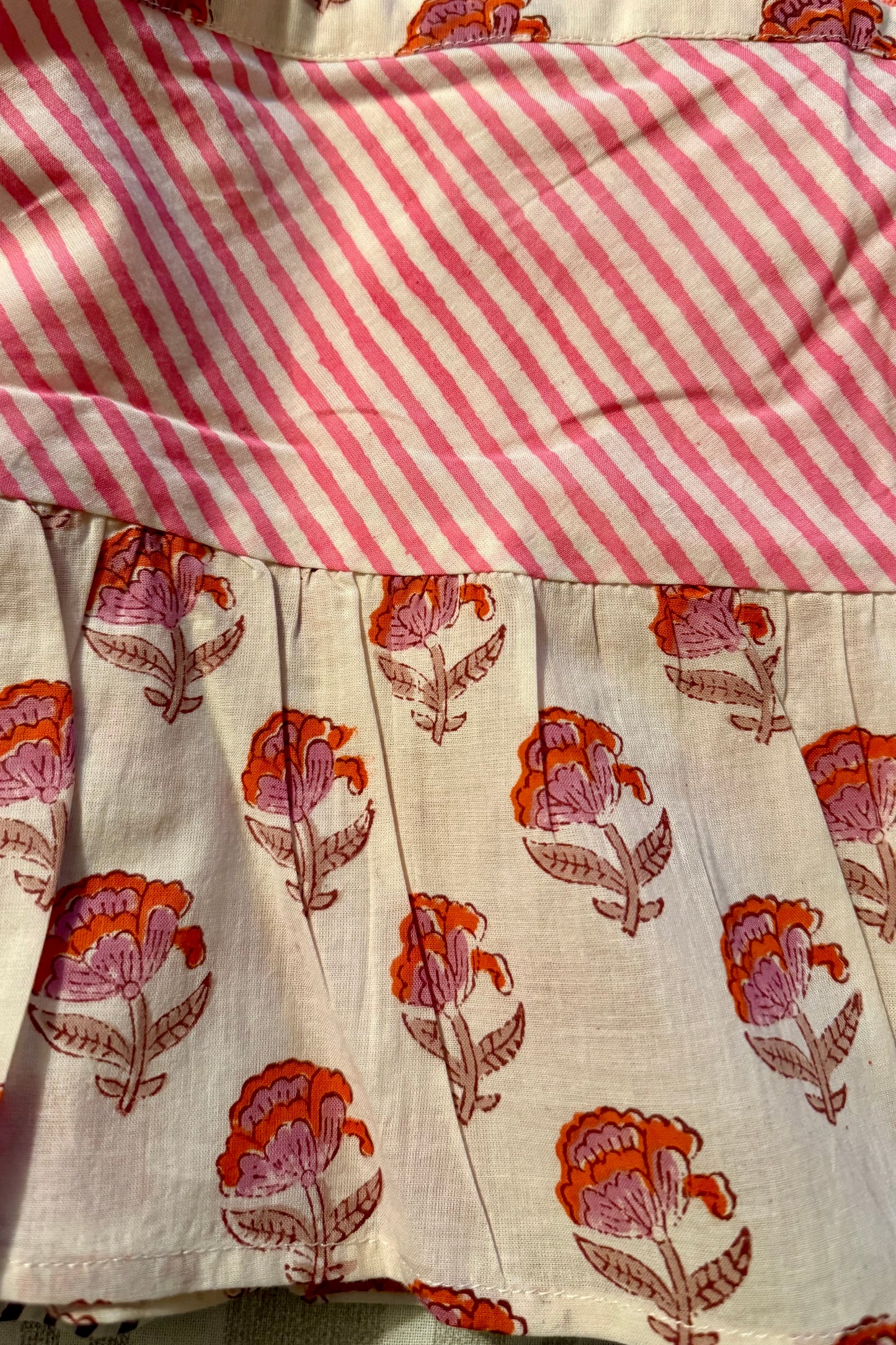 Antique Rose Stripe Mini Skirt