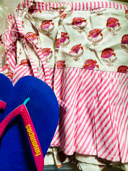 Antique Rose Stripe Mini Skirt