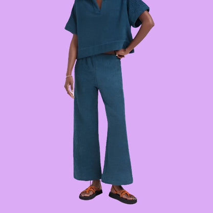 Simone Fan Terry Pants, RUBY