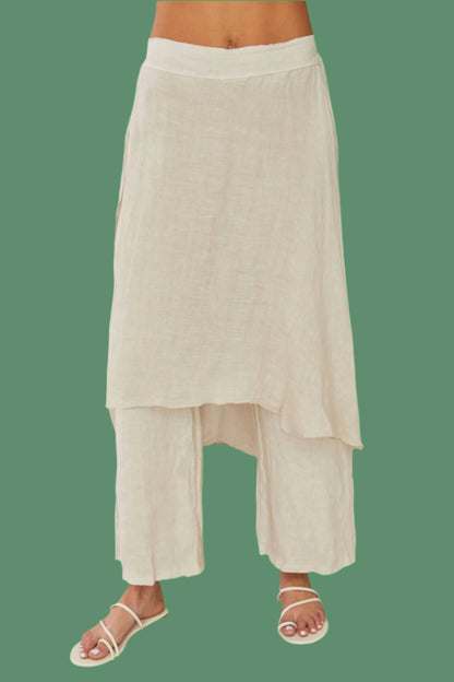 Wide Linen Monk Pants