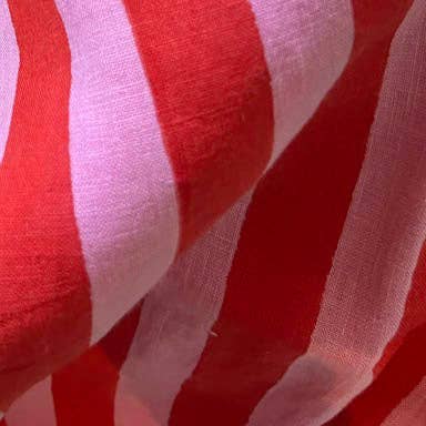 Cabana Stripe Linen Kaftan, ROSA